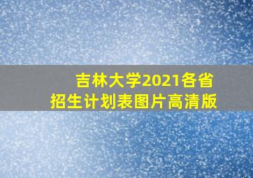 吉林大学2021各省招生计划表图片高清版