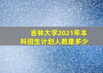 吉林大学2021年本科招生计划人数是多少