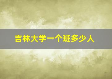 吉林大学一个班多少人