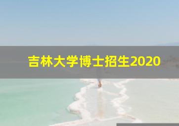 吉林大学博士招生2020