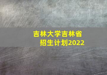 吉林大学吉林省招生计划2022