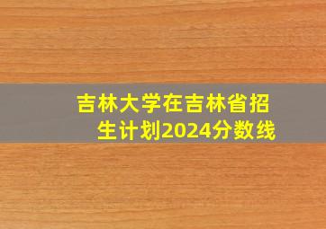 吉林大学在吉林省招生计划2024分数线