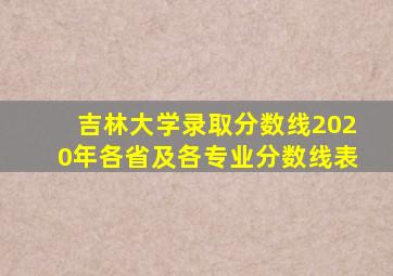 吉林大学录取分数线2020年各省及各专业分数线表