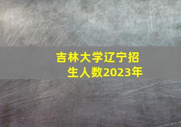 吉林大学辽宁招生人数2023年