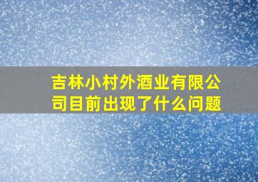 吉林小村外酒业有限公司目前出现了什么问题