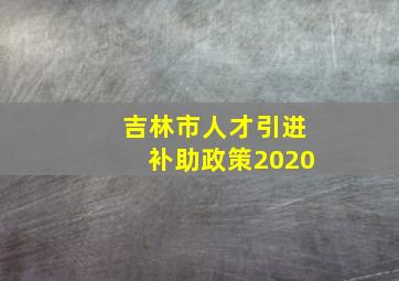 吉林市人才引进补助政策2020