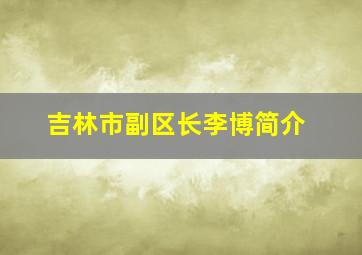 吉林市副区长李博简介