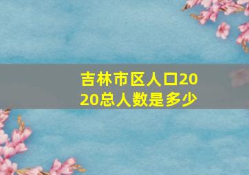 吉林市区人口2020总人数是多少