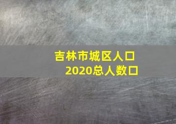 吉林市城区人口2020总人数口