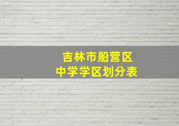 吉林市船营区中学学区划分表