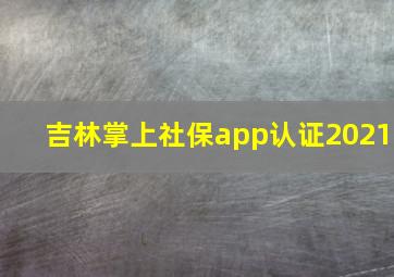 吉林掌上社保app认证2021