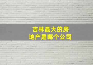 吉林最大的房地产是哪个公司