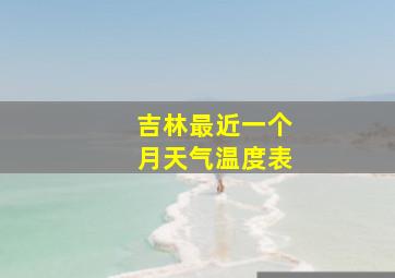 吉林最近一个月天气温度表