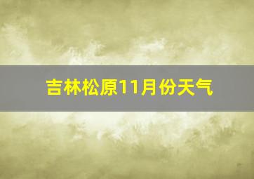 吉林松原11月份天气