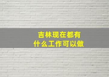 吉林现在都有什么工作可以做