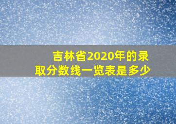 吉林省2020年的录取分数线一览表是多少