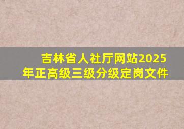 吉林省人社厅网站2025年正高级三级分级定岗文件