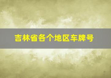 吉林省各个地区车牌号