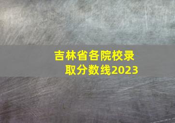 吉林省各院校录取分数线2023