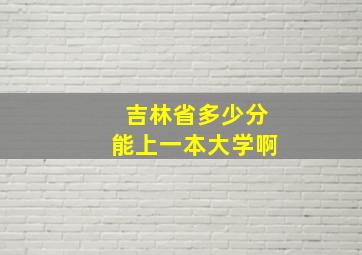 吉林省多少分能上一本大学啊