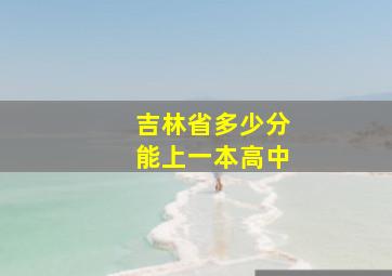 吉林省多少分能上一本高中