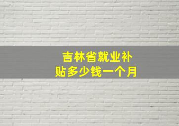 吉林省就业补贴多少钱一个月