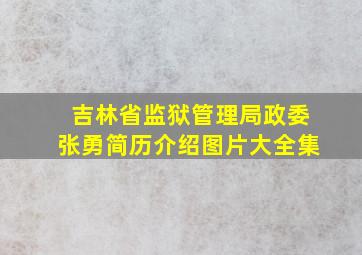 吉林省监狱管理局政委张勇简历介绍图片大全集