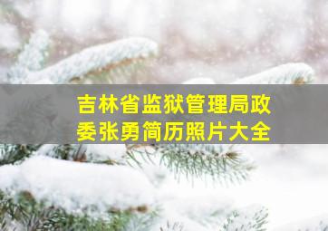 吉林省监狱管理局政委张勇简历照片大全