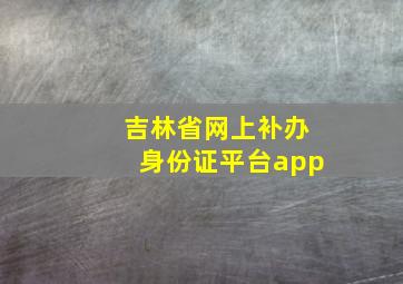 吉林省网上补办身份证平台app