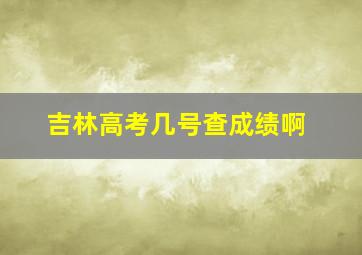 吉林高考几号查成绩啊