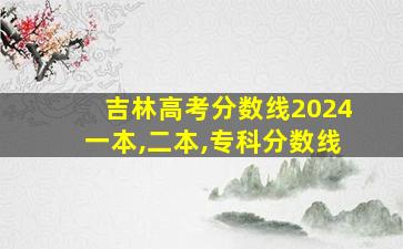 吉林高考分数线2024一本,二本,专科分数线