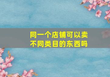 同一个店铺可以卖不同类目的东西吗