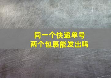 同一个快递单号两个包裹能发出吗