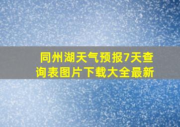 同州湖天气预报7天查询表图片下载大全最新