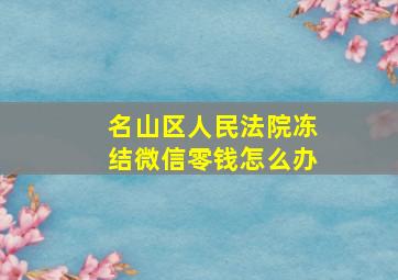 名山区人民法院冻结微信零钱怎么办