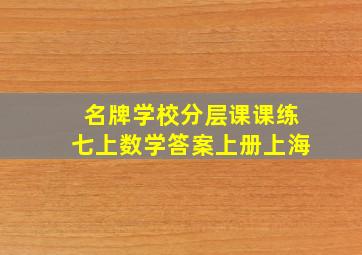 名牌学校分层课课练七上数学答案上册上海