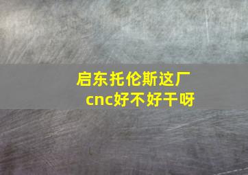 启东托伦斯这厂cnc好不好干呀