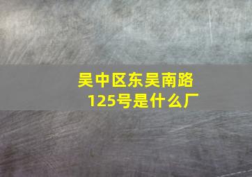 吴中区东吴南路125号是什么厂