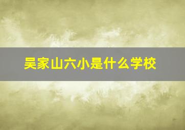 吴家山六小是什么学校