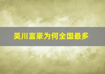 吴川富豪为何全国最多