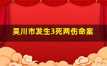 吴川市发生3死两伤命案