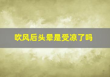 吹风后头晕是受凉了吗