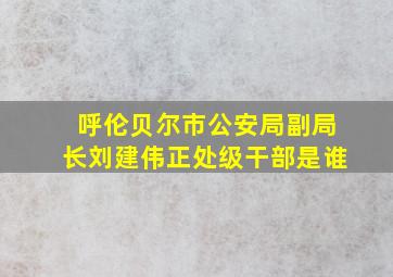 呼伦贝尔市公安局副局长刘建伟正处级干部是谁