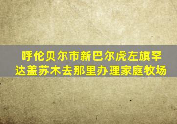 呼伦贝尔市新巴尔虎左旗罕达盖苏木去那里办理家庭牧场