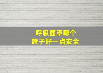 呼吸面罩哪个牌子好一点安全