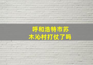 呼和浩特市苏木沁村打仗了吗