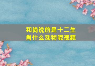 和尚说的是十二生肖什么动物呢视频