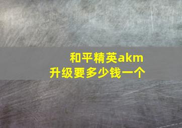 和平精英akm升级要多少钱一个