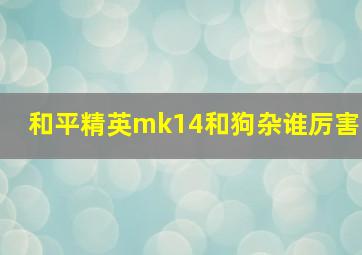 和平精英mk14和狗杂谁厉害