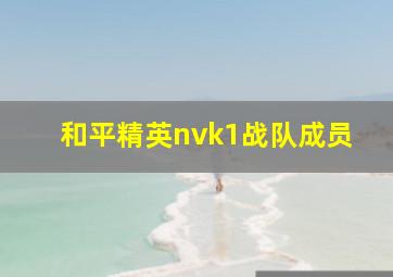 和平精英nvk1战队成员